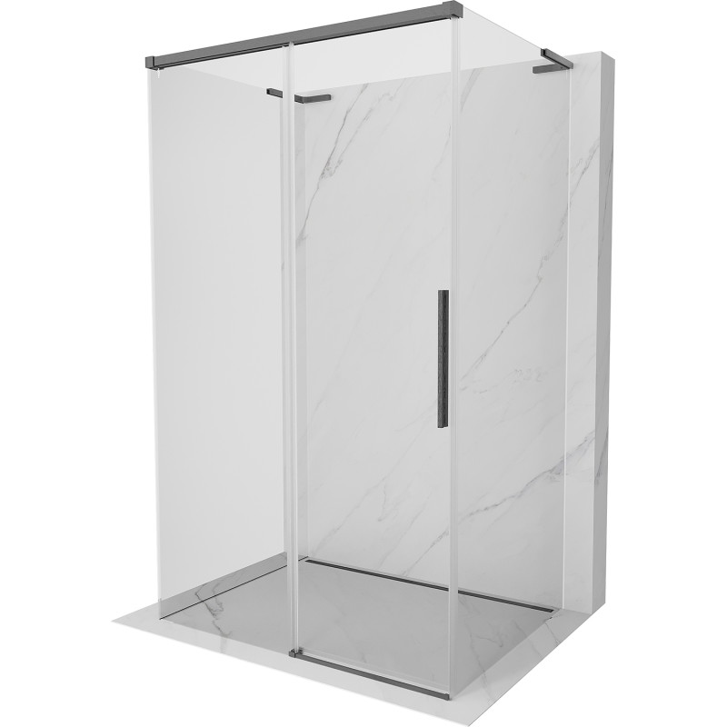 Mexen Rox-3S L dreiseitige Duschkabine zum Schieben 95 x 90 cm, transparent, gun gray gebürstet - 8C2L-095-090-66-00-3S