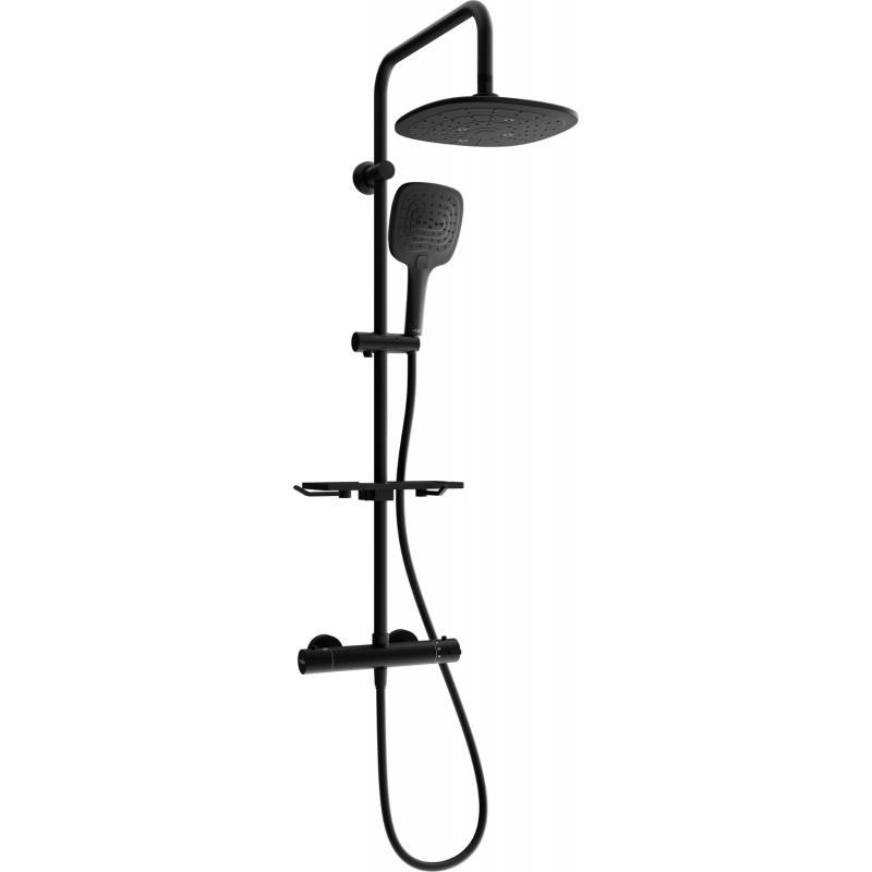 Mexen KT17 Aufputz-Duschset mit Regendusche und Thermostatarmatur, schwarz - 771501793-70
