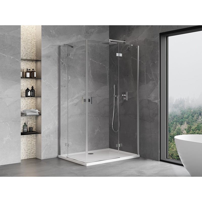 Mexen Mist-H Duo Duschkabine Schwingtür rechts 80 x 105 cm, transparent, Chrom - 8A5-080L-105P-01-00