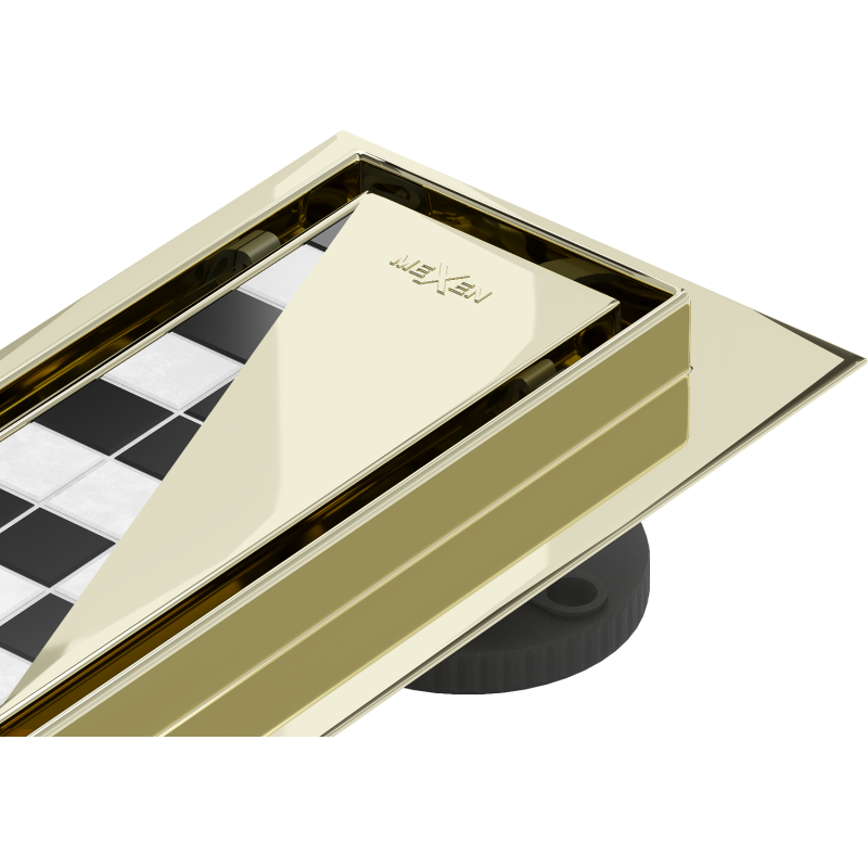Mexen Flat 360° M13 Rotationslinienablauf 2-in-1 60 cm, Gold - 1510060-40