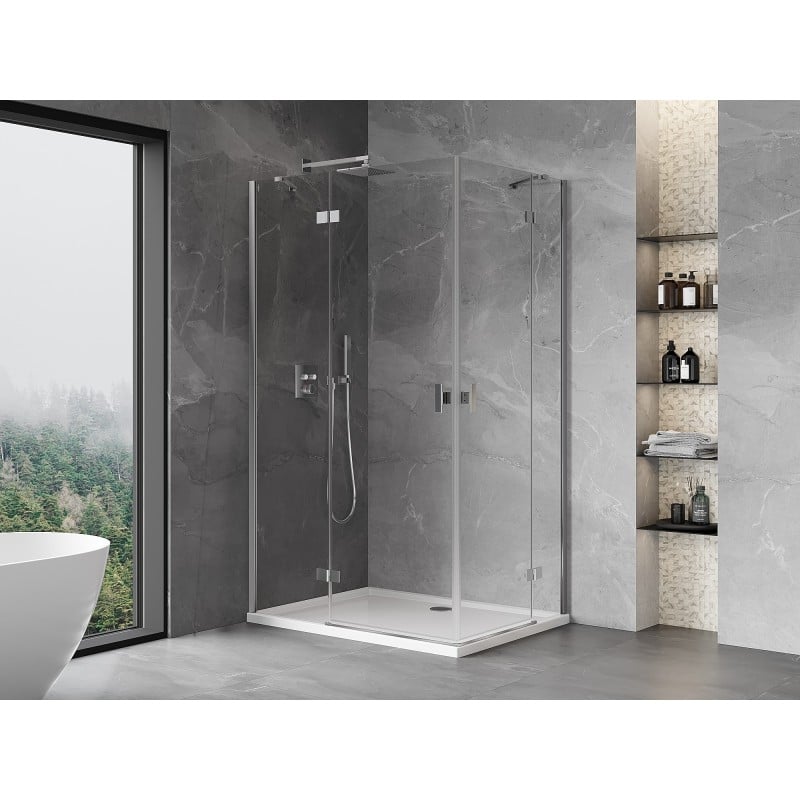 Mexen Mist-H Duo Duschkabine schwenkbar links 105 x 85 cm, transparent, Chrom - 8A5-105L-085P-01-00