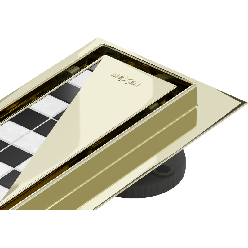 Mexen Flat 360° M13 rotierende lineare Ablaufgarnitur 2-in-1 80 cm, gold - 1510080-40