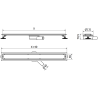 Mexen Flat 360° MGB drehbarer Linienabfluss 50 cm, schwarzes Glas - 1026050-40