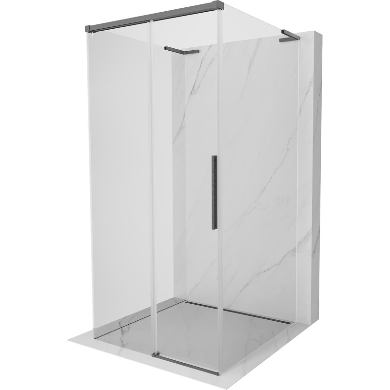 Mexen Rox-3S L Duschkabine 3-seitig Schiebetür 90 x 90 cm, transparent, gun gray gebürstet - 8C2L-090-090-66-00-3S