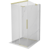 Mexen Rox-3S L 3-seitige Duschkabine, 90 x 90 cm, transparent, gebürstetes Gold - 8C2L-090-090-55-00-3S