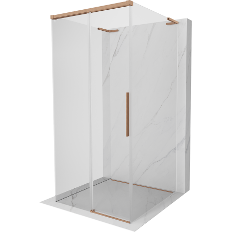 Mexen Rox-3S L 3-seitige Duschkabine, verschiebbar, 95 x 95 cm, transparent, gebürstetes Kupfer - 8C2L-095-095-65-00-3S