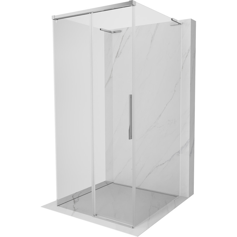 Mexen Rox-3S L dreiseitige, schiebbare Duschkabine 100 x 100 cm, transparent, Chrom - 8C2L-100-100-01-00-3S