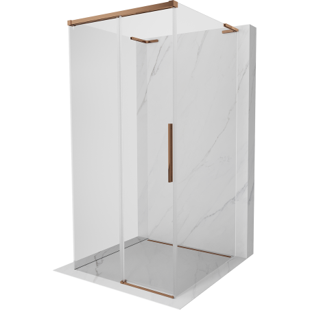Mexen Rox-3S L Duschkabine 3-seitig verschiebbar 110 x 110 cm, transparent, Roségold - 8C2L-110-110-60-00-3S