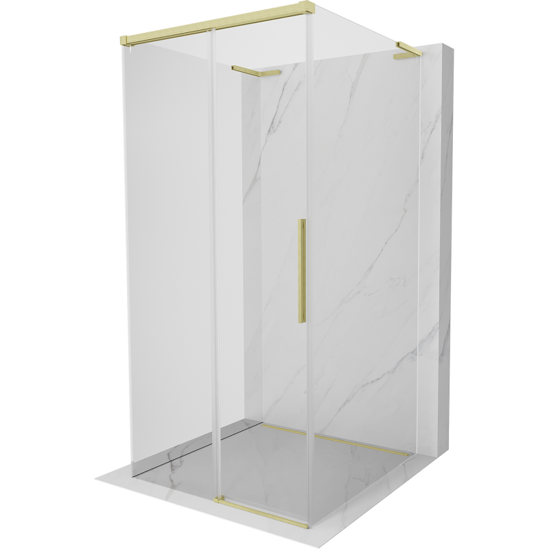 Mexen Rox-3S L 3-seitige, schiebbare Duschkabine 110 x 110 cm, transparent, gold gebürstet - 8C2L-110-110-55-00-3S