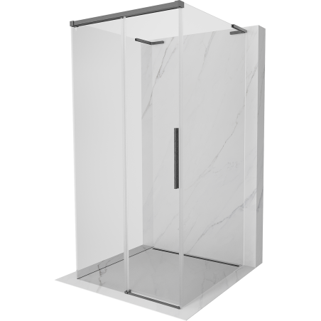Mexen Rox-3S L 3-seitige Schiebeduschkabine 120 x 120 cm, transparent, gebürstetes Gun Gray - 8C2L-120-120-66-00-3S