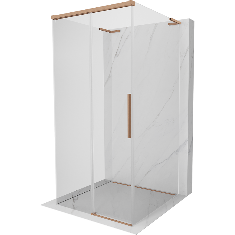 Mexen Rox-3S L 3-seitige, schiebbare Duschkabine 120 x 120 cm, transparent, gebürstetes Kupfer - 8C2L-120-120-65-00-3S