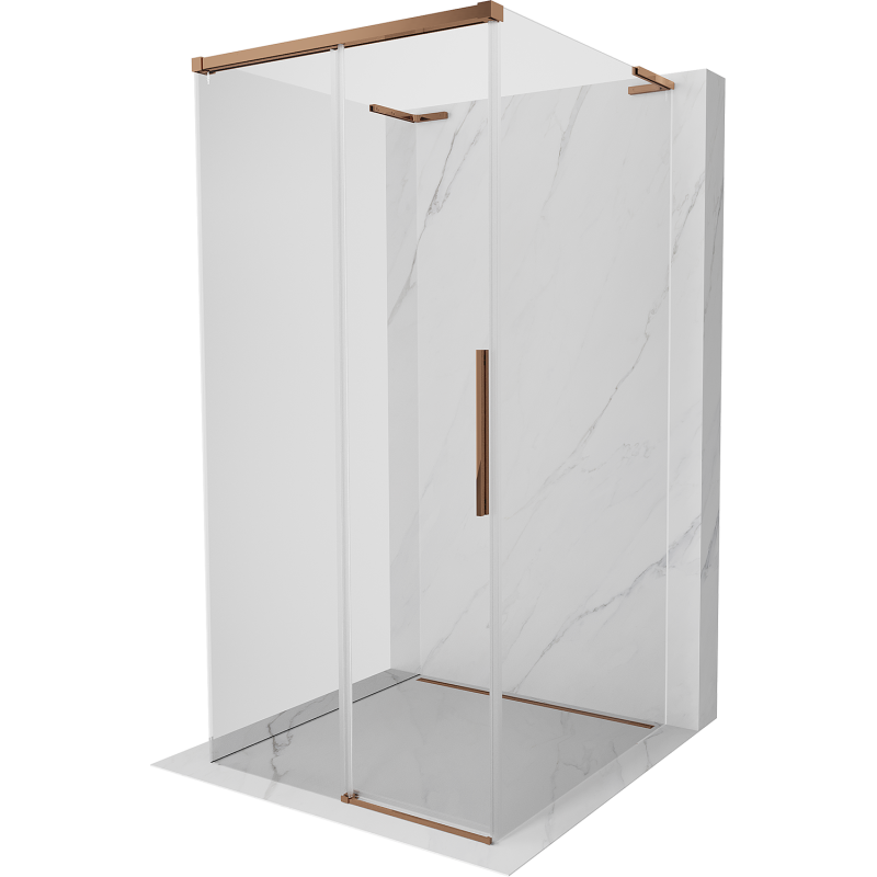 Mexen Rox-3S L 3-seitige Duschkabine zum Schieben 120 x 120 cm, transparent, Roségold - 8C2L-120-120-60-00-3S