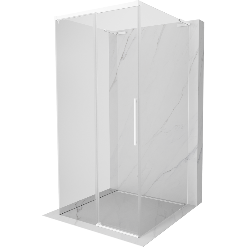 Mexen Rox-3S L 3-seitige Duschkabine, Schiebetür, 120 x 120 cm, transparent, weiß - 8C2L-120-120-20-00-3S