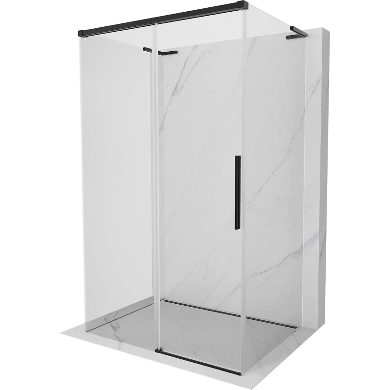 Mexen Rox-3S L 3-seitige, schiebbare Duschkabine 150 x 85 cm, transparent, schwarz - 8C2L-150-085-70-00-3S