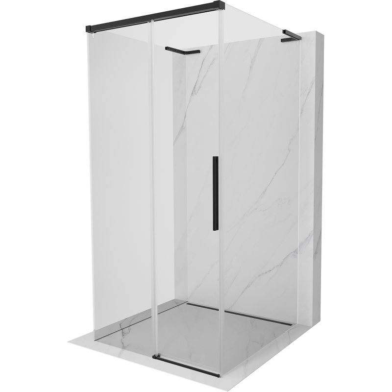 Mexen Rox-3S L 3-seitige Schiebeduschkabine 95 x 95 cm, transparent, schwarz - 8C2L-095-095-70-00-3S