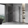 Mexen Mist-H Duo Duschkabine schwenkbar links 100 x 75 cm, transparent, schwarz - 8A5-100L-075P-70-00