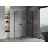 Mexen Mist-H Duo Duschkabine Schwingtür rechts 70 x 80 cm, transparent, schwarz - 8A5-070L-080P-70-00