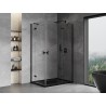Mexen Mist-H Duo Duschkabine, rechts öffnend, 100 x 105 cm, transparent, schwarz - 8A5-100L-105P-70-00