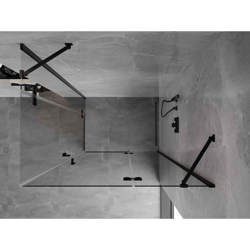 Mexen Mist-H Duo Duschkabine rechts öffnend 100 x 120 cm, transparent, schwarz - 8A5-100L-120P-70-00