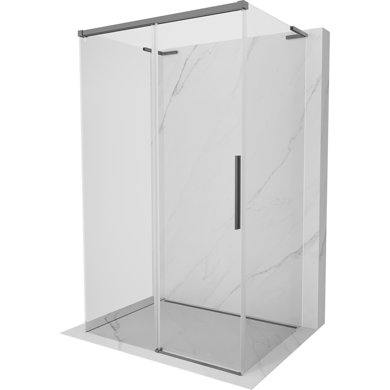 Mexen Rox-3S L 3-seitige Schiebeduschkabine 115 x 85 cm, transparent, Gunmetal - 8C2L-115-085-95-00-3S