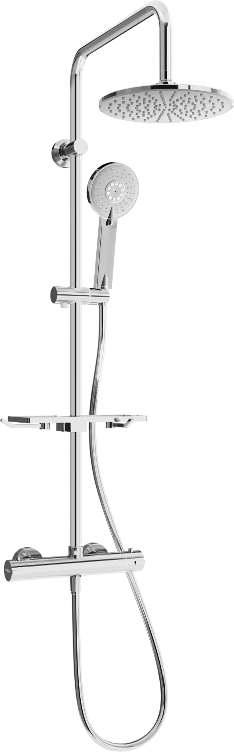 Mexen KT40 Brausegarnitur für Aufputzmontage mit Kopfbrause und Thermostatmischer, Chrom - 771504093-00