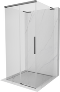 Mexen Rox-3S L 3-seitige, verschiebbare Duschkabine 110 x 110 cm, transparent, Gun Metal - 8C2L-110-110-95-00-3S