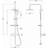 Mexen KT40 Aufputz-Duschset mit Regenduschkopf und Thermostatbatterie, weiß - 771504093-20