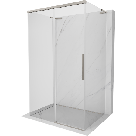 Mexen Rox-3S L 3-seitige Duschkabine, verschiebbar, 150 x 75 cm, transparent, gebürstetes Nickel - 8C2L-150-075-97-00-3S