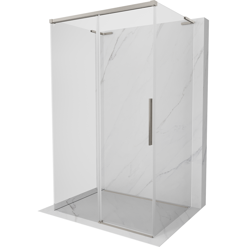 Mexen Rox-3S L Duschkabine 3-seitig, Schiebetür, 155 x 75 cm, transparent, gebürsteter Nickel - 8C2L-155-075-97-00-3S