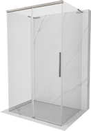 Mexen Rox-3S L Duschkabine, 3-seitig, verschiebbar, 100 x 80 cm, transparent, gebürsteter Nickel - 8C2L-100-080-97-00-3S
