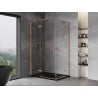 Mexen Mist-H Duo Duschkabine schwenkbar links 100 x 70 cm, transparent, gebürstetes Kupfer - 8A5-100L-070P-65-00