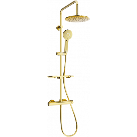 Mexen KT40 Aufputz-Duschset mit Regendusche und Thermostatbatterie, Gold - 771504093-50