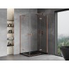 Mexen Mist-H Duo Duschkabine schwenkbar rechts 85 x 120 cm, transparent, gebürstetes Kupfer - 8A5-085L-120P-65-00