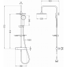 Mexen KT40 Aufputz-Duschset mit Regenbrause und Thermostatbatterie, Roségold - 771504093-60