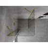 Mexen Mist-H Duo Duschkabine, schwenkbar 70 x 70 cm, transparent, gebürstetes Gold - 8A5-070L-070P-55-00