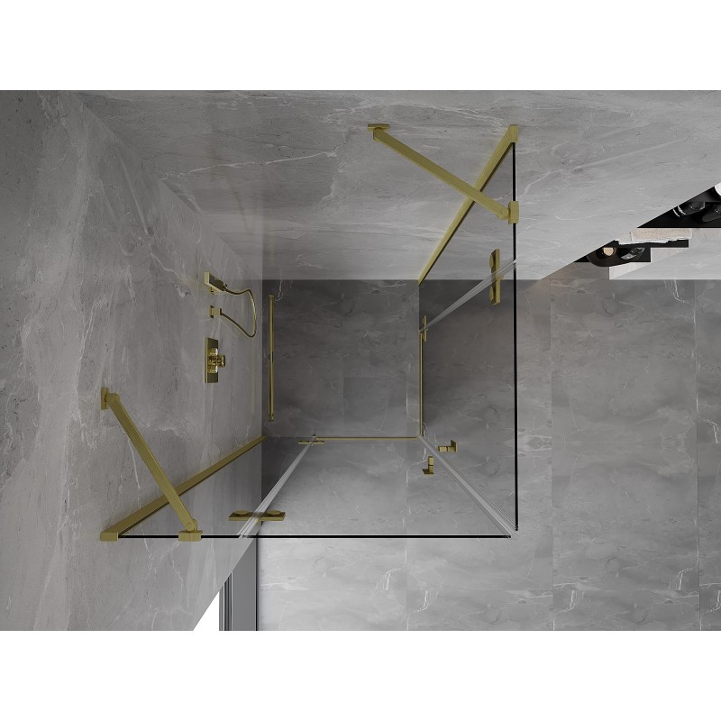 Mexen Mist-H Duo Drehdusche 75 x 75 cm, transparent, gebürstet gold - 8A5-075L-075P-55-00