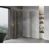 Mexen Mist-H Duo Duschkabine schwenkbar 90 x 90 cm, transparent, gebürstetes Gold - 8A5-090L-090P-55-00