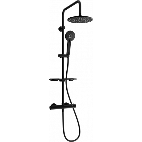 Mexen KT40 Aufputz-Duschset mit Regenduschkopf und Thermostatarmatur, schwarz - 771504093-70