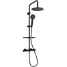 Mexen KT40 Aufputz-Duschset mit Regenduschkopf und Thermostatarmatur, schwarz - 771504093-70