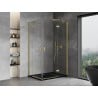 Mexen Mist-H Duo Duschkabine, rechte Tür 75 x 110 cm, transparent, gebürstetes Gold - 8A5-075L-110P-55-00