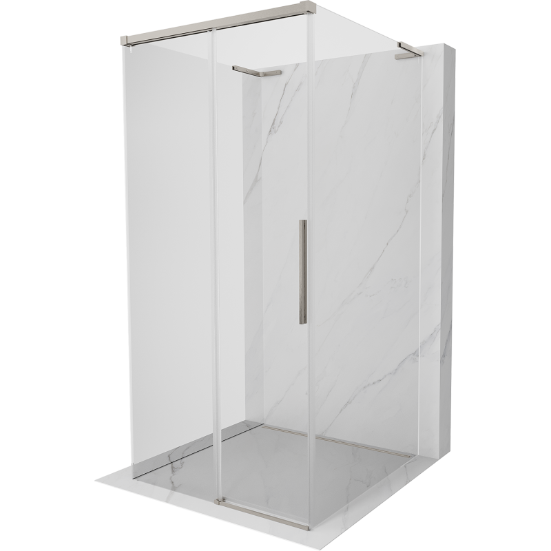 Mexen Rox-3S L 3-seitige Duschkabine, Schiebetür, 110 x 110 cm, transparent, gebürsteter Nickel - 8C2L-110-110-97-00-3S