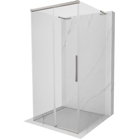 Mexen Rox-3S L 3-seitige Duschkabine, Schiebetür, 110 x 110 cm, transparent, gebürsteter Nickel - 8C2L-110-110-97-00-3S