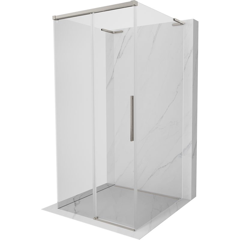 Mexen Rox-3S L 3-seitige Duschkabine, verschiebbar, 120 x 120 cm, transparent, gebürsteter Nickel - 8C2L-120-120-97-00-3S