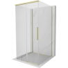 Mexen Rox-3S 3-seitige Duschkabine, verschiebbar, 95 x 95 cm, transparent, gebürstetes Gold - 8C2-095-095-55-00-3S
