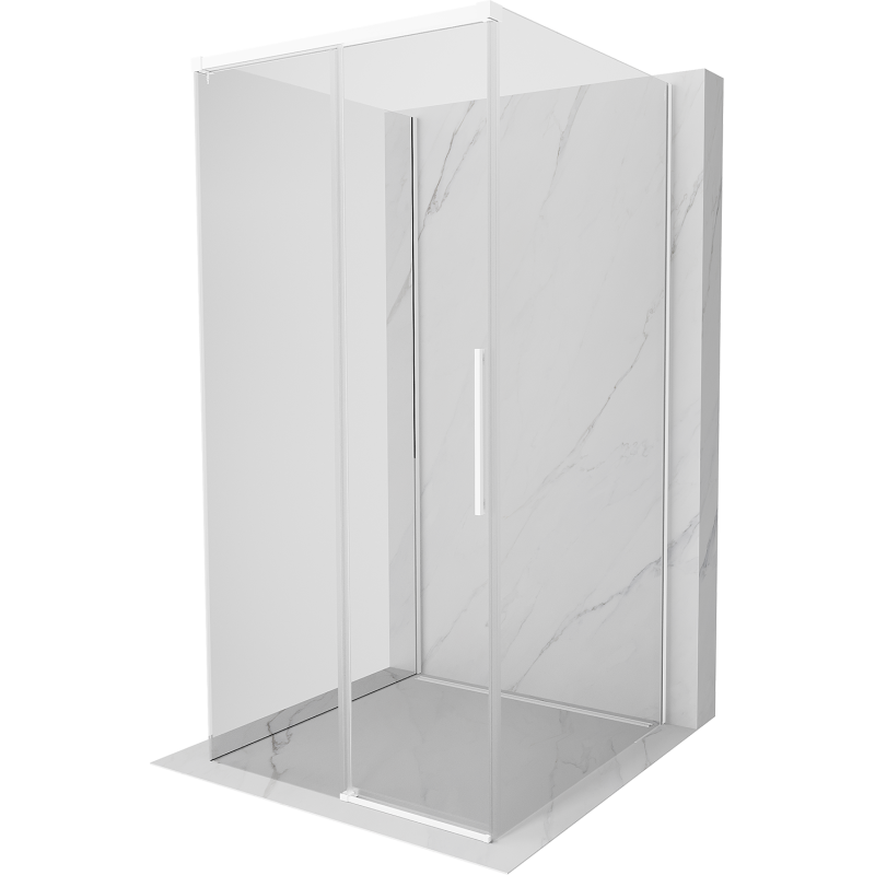 Mexen Rox-3S dreiwandige Duschkabine, schiebbar 95 x 95 cm, transparent, weiß - 8C2-095-095-20-00-3S