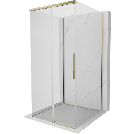 Mexen Rox-3S 3-seitige Duschkabine, Schiebetür 100 x 100 cm, transparent, gold - 8C2-100-100-50-00-3S
