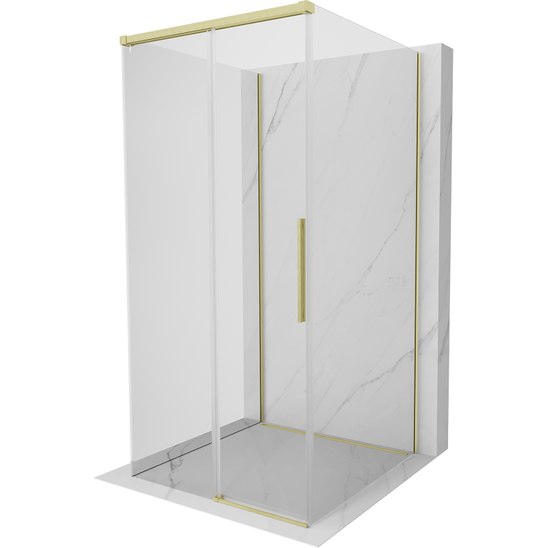 Mexen Rox-3S 3-seitige Duschkabine, verschiebbar, 110 x 110 cm, transparent, gold gebürstet - 8C2-110-110-55-00-3S