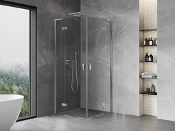 Mexen Mist-H L Duo Duschkabine schwenkbar 90 x 90 cm, transparent, Chrom - 8A5L-090L-090P-01-00