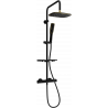 Mexen KT49 Aufputz-Duschset mit Regendusche und Thermostatarmatur, schwarz/gold - 771504993-75