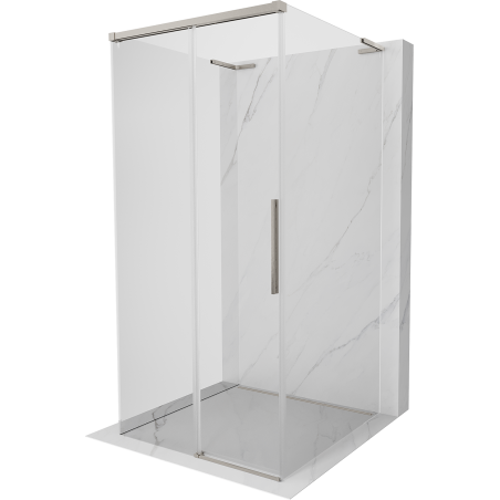 Mexen Rox-3S L 3-seitige Duschkabine, Schiebetür 90 x 90 cm, transparent, gebürstetes Nickel - 8C2L-090-090-97-00-3S